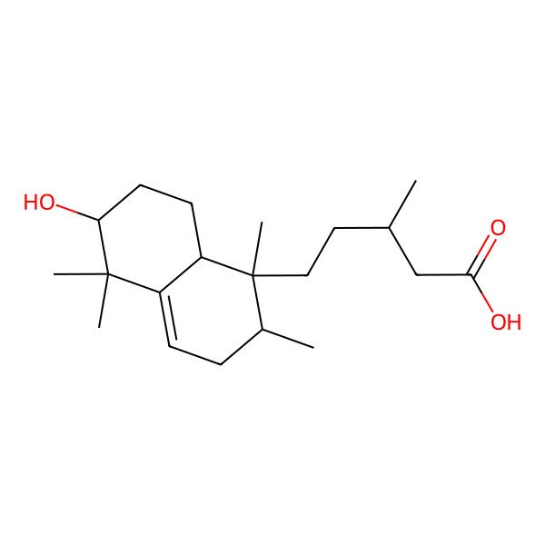 2D Structure of (3R)-5-[(1S,2R,6S,8aR)-6-hydroxy-1,2,5,5-tetramethyl-2,3,6,7,8,8a-hexahydronaphthalen-1-yl]-3-methylpentanoic acid
