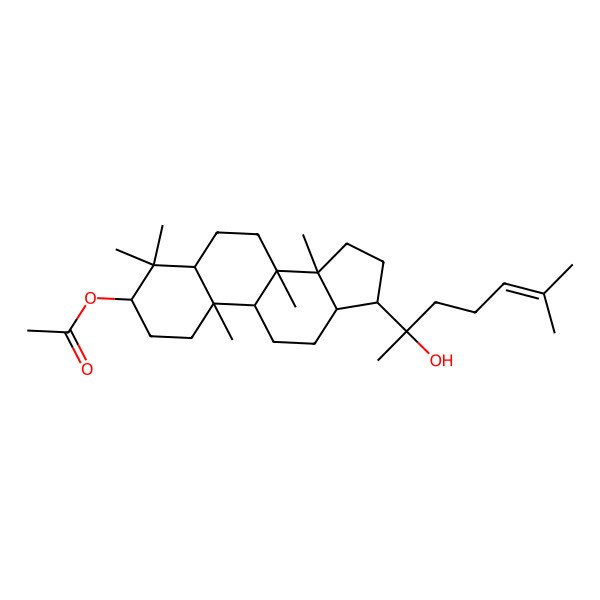 2D Structure of [17-(2-hydroxy-6-methylhept-5-en-2-yl)-4,4,8,10,14-pentamethyl-2,3,5,6,7,9,11,12,13,15,16,17-dodecahydro-1H-cyclopenta[a]phenanthren-3-yl] acetate