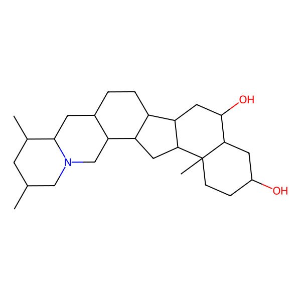 2D Structure of 6,8,23-Trimethyl-4-azahexacyclo[12.11.0.02,11.04,9.015,24.018,23]pentacosane-17,20-diol