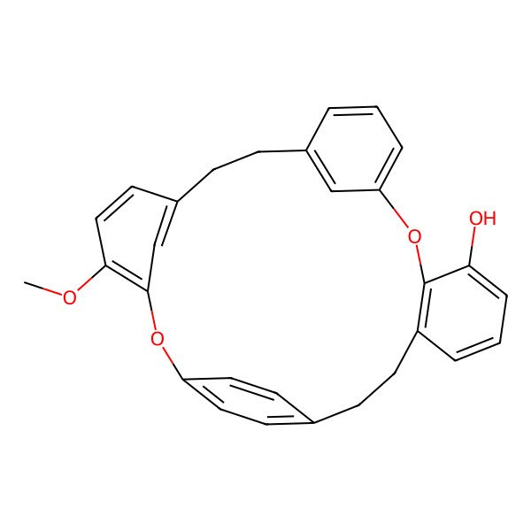 2D Structure of 4-Methoxy-2,15-dioxapentacyclo[22.2.2.13,7.110,14.016,21]triaconta-1(26),3,5,7(30),10(29),11,13,16(21),17,19,24,27-dodecaen-17-ol