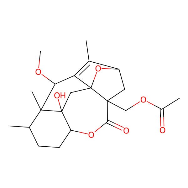 2D Structure of [(3R,5S,8S,11S,12S,13S,15R,16S)-13-hydroxy-16-methoxy-2,11,12-trimethyl-6-oxo-7,17-dioxapentacyclo[10.3.1.13,15.05,15.08,13]heptadec-1-en-5-yl]methyl acetate