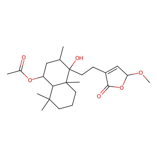 2D Structure of [4-hydroxy-4-[2-(2-methoxy-5-oxo-2H-furan-4-yl)ethyl]-3,4a,8,8-tetramethyl-2,3,5,6,7,8a-hexahydro-1H-naphthalen-1-yl] acetate