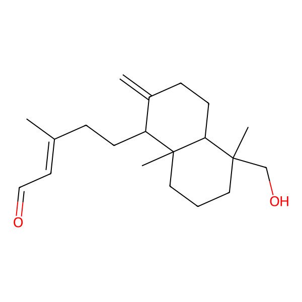 2D Structure of (E)-5-[(1S,4aR,5S,8aR)-5-(hydroxymethyl)-5,8a-dimethyl-2-methylidene-3,4,4a,6,7,8-hexahydro-1H-naphthalen-1-yl]-3-methylpent-2-enal