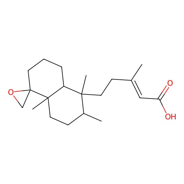 2D Structure of 5-(1,2,4a-trimethylspiro[3,4,6,7,8,8a-hexahydro-2H-naphthalene-5,2'-oxirane]-1-yl)-3-methylpent-2-enoic acid