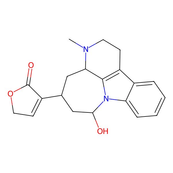 2D Structure of 3-[(3aS)-1,2,3,3a,4,5alpha,6,7-Octahydro-7alpha-hydroxy-3-methyl-3,7a-diazacyclohepta[jk]fluoren-5-yl]-2(5H)-furanone