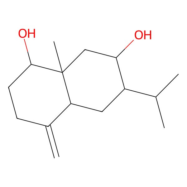 2D Structure of (1R,4aS,6R,7S,8aR)-8a-methyl-4-methylidene-6-propan-2-yl-1,2,3,4a,5,6,7,8-octahydronaphthalene-1,7-diol