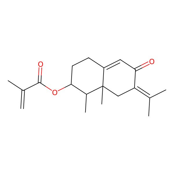 2D Structure of [(1R,2R,8aR)-1,8a-dimethyl-6-oxo-7-propan-2-ylidene-2,3,4,8-tetrahydro-1H-naphthalen-2-yl] 2-methylprop-2-enoate