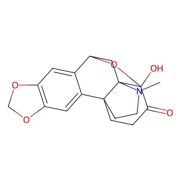2D Structure of (1R,11S,13S,14R)-14-hydroxy-20-methyl-5,7,21-trioxa-20-azahexacyclo[11.4.3.111,14.01,13.02,10.04,8]henicosa-2,4(8),9-trien-15-one