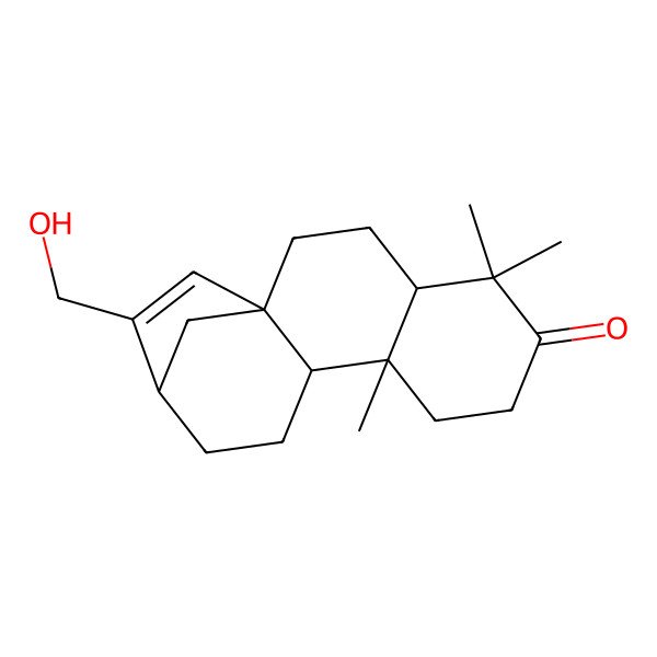 2D Structure of (1S,4S,9S,10S,13R)-14-(hydroxymethyl)-5,5,9-trimethyltetracyclo[11.2.1.01,10.04,9]hexadec-14-en-6-one