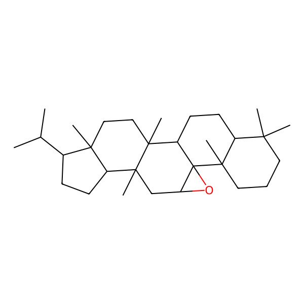 2D Structure of (1R,3R,5S,6R,9R,10R,13R,14R,17S,22S)-5,10,13,18,18,22-hexamethyl-9-propan-2-yl-2-oxahexacyclo[12.8.0.01,3.05,13.06,10.017,22]docosane
