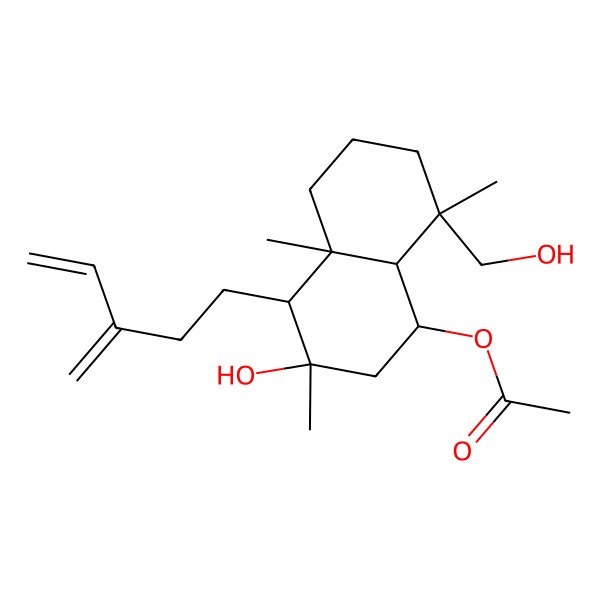 2D Structure of [(1R,3S,4S,4aR,8S,8aS)-3-hydroxy-8-(hydroxymethyl)-3,4a,8-trimethyl-4-(3-methylidenepent-4-enyl)-2,4,5,6,7,8a-hexahydro-1H-naphthalen-1-yl] acetate