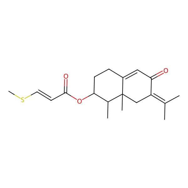 2D Structure of (1,8a-dimethyl-6-oxo-7-propan-2-ylidene-2,3,4,8-tetrahydro-1H-naphthalen-2-yl) 3-methylsulfanylprop-2-enoate