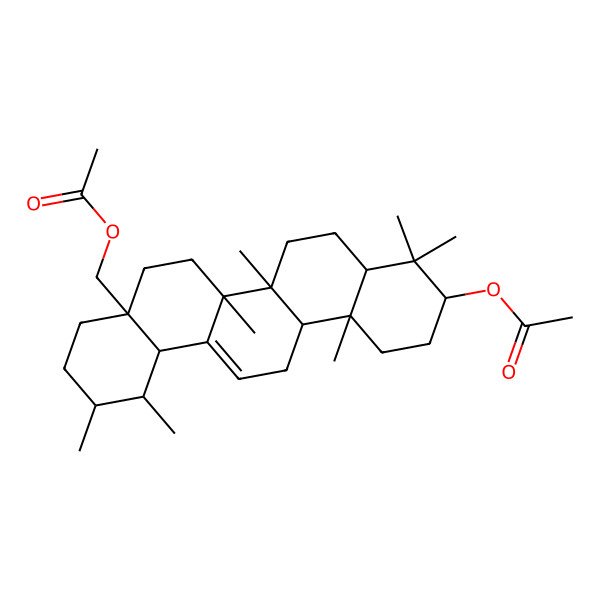2D Structure of (10-acetyloxy-1,2,6a,6b,9,9,12a-heptamethyl-2,3,4,5,6,6a,7,8,8a,10,11,12,13,14b-tetradecahydro-1H-picen-4a-yl)methyl acetate