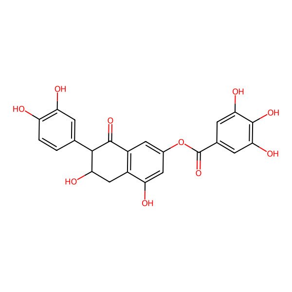 2D Structure of [7-(3,4-dihydroxyphenyl)-4,6-dihydroxy-8-oxo-6,7-dihydro-5H-naphthalen-2-yl] 3,4,5-trihydroxybenzoate