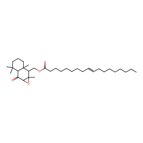 2D Structure of (3,3,6a,7a-Tetramethyl-2-oxo-1a,2a,4,5,6,7-hexahydronaphtho[2,3-b]oxiren-7-yl)methyl octadec-9-enoate
