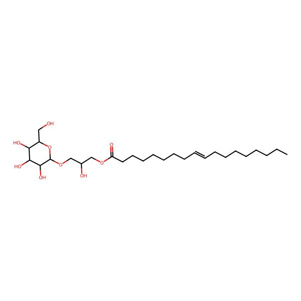 2D Structure of [(2R)-2-hydroxy-3-[(2R,3R,4S,5S,6R)-3,4,5-trihydroxy-6-(hydroxymethyl)oxan-2-yl]oxypropyl] (Z)-octadec-9-enoate