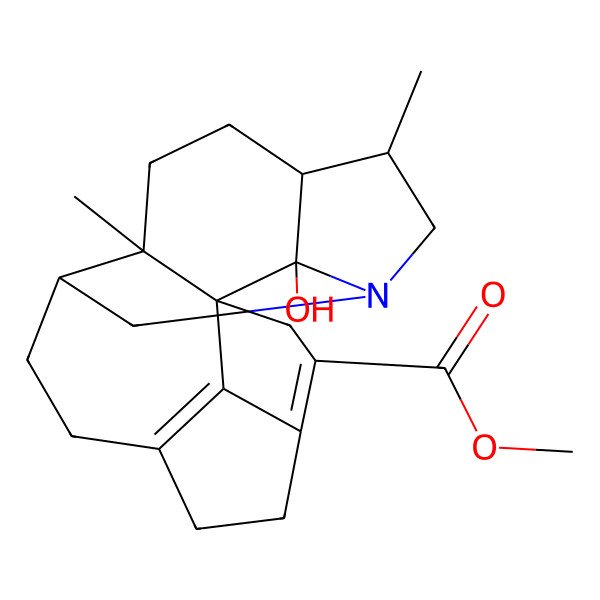 2D Structure of methyl (1R,10R,14S,15R,18R,19S)-19-hydroxy-14,18-dimethyl-12-azahexacyclo[10.6.1.11,4.010,18.015,19.07,20]icosa-3,7(20)-diene-3-carboxylate