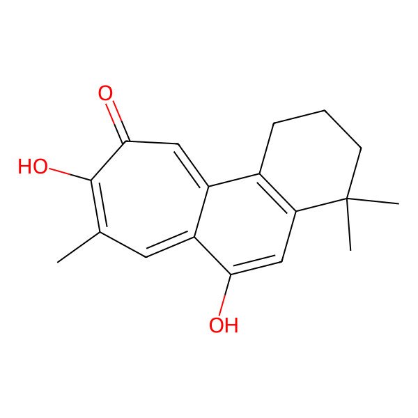 2D Structure of 6,9-dihydroxy-4,4,8-trimethyl-2,3-dihydro-1H-cyclohepta[a]naphthalen-10-one