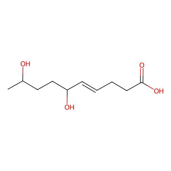 2D Structure of 6,9-Dihydroxydec-4-enoic acid