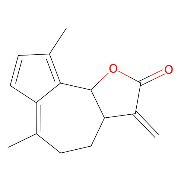 2D Structure of 6,9-Dimethyl-3-methylidene-3a,4,5,9b-tetrahydroazuleno[4,5-b]furan-2-one