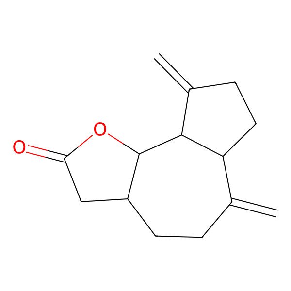 2D Structure of 6,9-dimethylidene-3a,4,5,6a,7,8,9a,9b-octahydro-3H-azuleno[4,5-b]furan-2-one