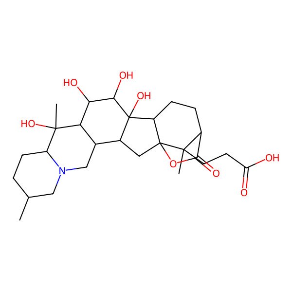 2D Structure of 3-[(1R,3S,4S,8S,11S,12S,13R,14R,15S,16S,17S,20S,23R)-12,14,15,16-tetrahydroxy-8,12,23-trimethyl-21-oxo-22-oxa-6-azahexacyclo[18.2.1.01,17.03,16.04,13.06,11]tricosan-23-yl]propanoic acid