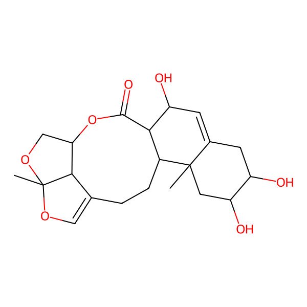 2D Structure of (4S,5R,7R,8R,12S,13S,16S,19R,22R)-7,8,12-trihydroxy-5,19-dimethyl-15,18,20-trioxapentacyclo[14.5.1.04,13.05,10.019,22]docosa-1(21),10-dien-14-one
