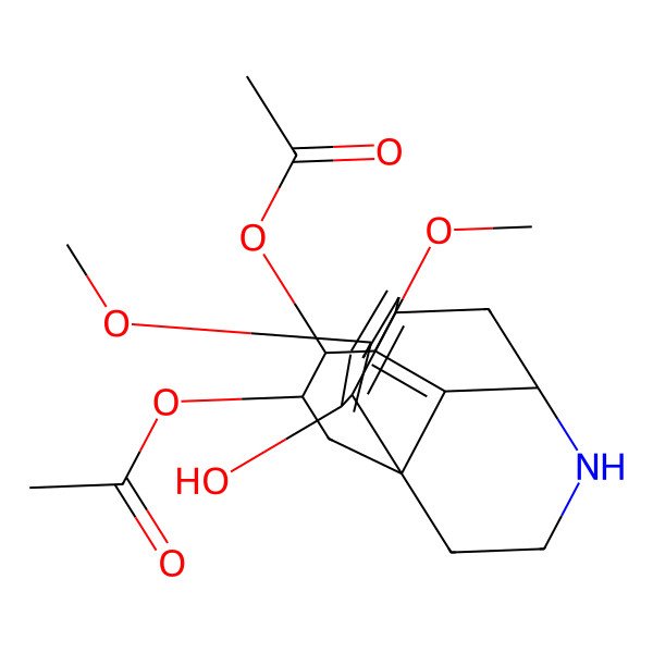 2D Structure of [(1R,9R,12S,13S)-12-Acetyloxy-3-hydroxy-4,11-dimethoxy-17-azatetracyclo[7.5.3.01,10.02,7]heptadeca-2(7),3,5,10-tetraen-13-yl] acetate