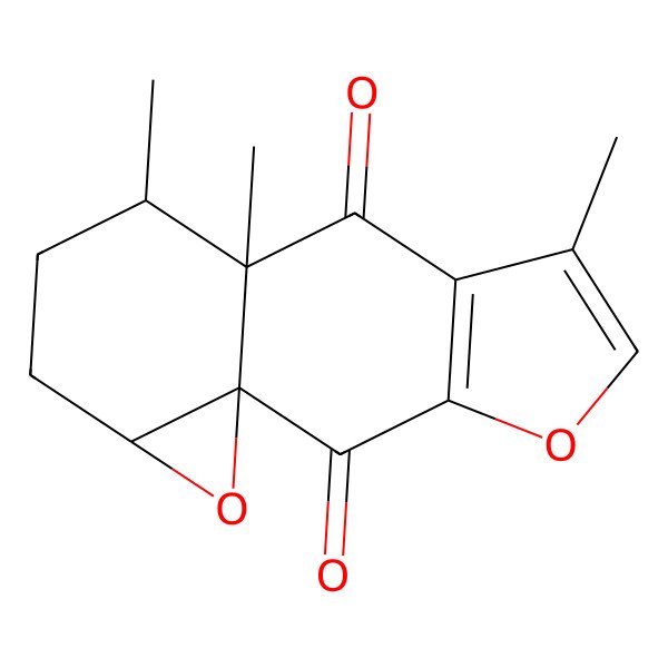 2D Structure of 6,9,10-Trimethyl-4,14-dioxatetracyclo[7.5.0.01,13.03,7]tetradeca-3(7),5-diene-2,8-dione