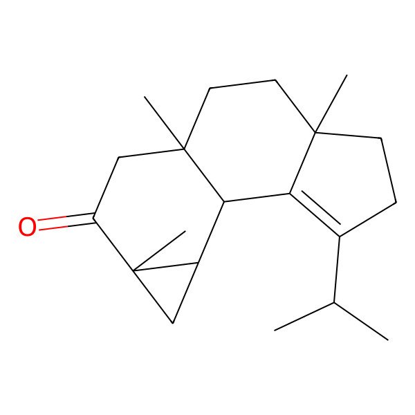 2D Structure of 6,9,12-Trimethyl-3-propan-2-yltetracyclo[7.5.0.02,6.012,14]tetradec-2-en-11-one