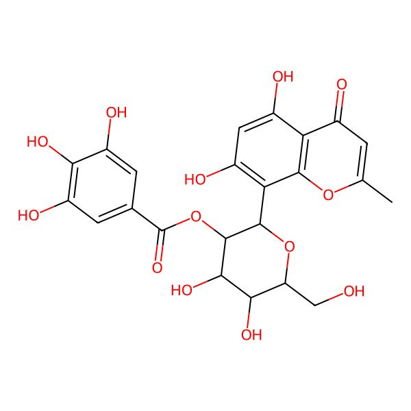 2D Structure of [2-(5,7-Dihydroxy-2-methyl-4-oxochromen-8-yl)-4,5-dihydroxy-6-(hydroxymethyl)oxan-3-yl] 3,4,5-trihydroxybenzoate