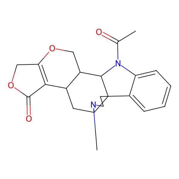 2D Structure of (1R,5S,7R,15R,16S)-17-acetyl-4-methyl-10,13-dioxa-4,17-diazahexacyclo[14.7.0.01,5.07,15.08,12.018,23]tricosa-8(12),18,20,22-tetraen-9-one