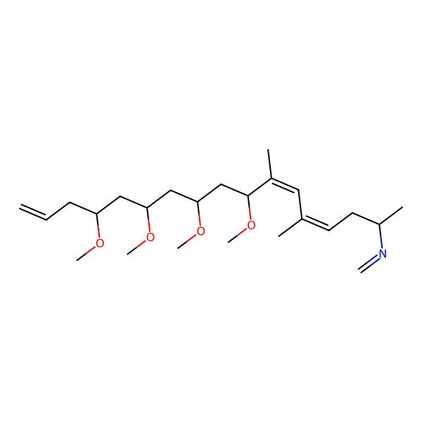 2D Structure of N-[(2S,4E,6E,8S,10S,12S,14S)-8,10,12,14-tetramethoxy-5,7-dimethylheptadeca-4,6,16-trien-2-yl]methanimine