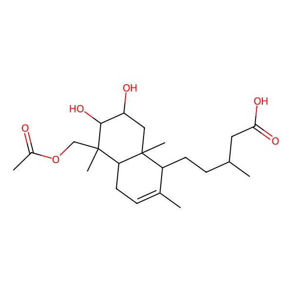 2D Structure of 5-[5-(Acetyloxymethyl)-6,7-dihydroxy-2,5,8a-trimethyl-1,4,4a,6,7,8-hexahydronaphthalen-1-yl]-3-methylpentanoic acid