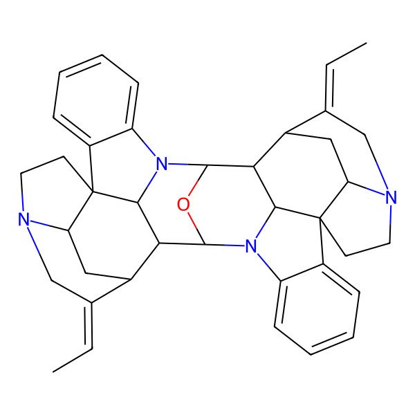 2D Structure of (1R,9R,10S,11R,13S,17R,25R,26S,27R,33S,35S,37S,39Z)-28,39-di(ethylidene)-36-oxa-8,14,24,30-tetrazadodecacyclo[25.5.2.211,14.11,26.19,25.110,17.02,7.013,17.018,23.030,33.08,35.024,37]nonatriaconta-2,4,6,18,20,22-hexaene