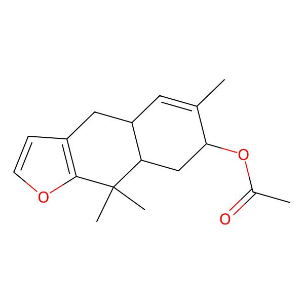 2D Structure of (6,9,9-trimethyl-4a,7,8,8a-tetrahydro-4H-benzo[f][1]benzofuran-7-yl) acetate