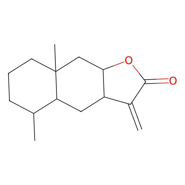 2D Structure of (3aR,4aR,5S,8aR,9aR)-5,8a-dimethyl-3-methylidene-4,4a,5,6,7,8,9,9a-octahydro-3aH-benzo[f][1]benzofuran-2-one