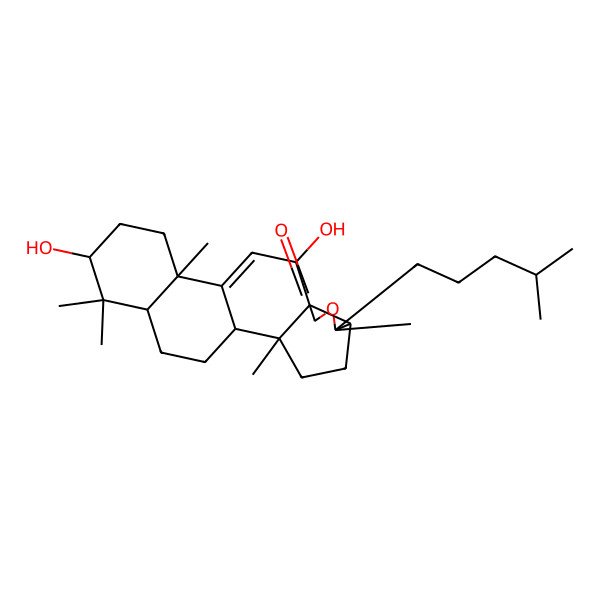 2D Structure of 10,16-Dihydroxy-2,6,13,17,17-pentamethyl-6-(4-methylpentyl)-7-oxapentacyclo[10.8.0.02,9.05,9.013,18]icos-11-en-8-one