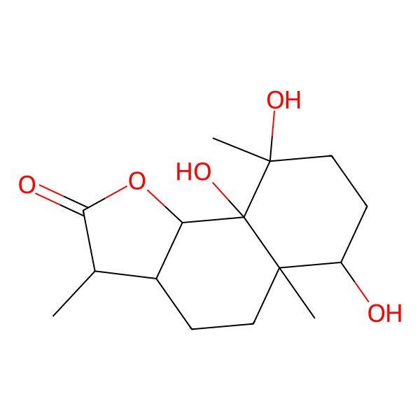 2D Structure of 6,9,9a-Trihydroxy-3,5a,9-trimethyl-3,3a,4,5,6,7,8,9b-octahydrobenzo[g][1]benzofuran-2-one