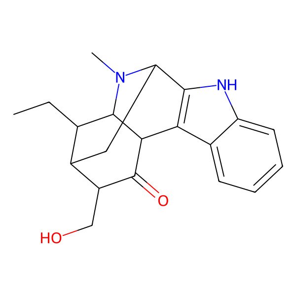 2D Structure of 15-Ethyl-13-(hydroxymethyl)-17-methyl-3,17-diazapentacyclo[12.3.1.02,10.04,9.011,16]octadeca-2(10),4,6,8-tetraen-12-one