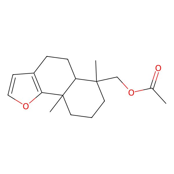 2D Structure of (6,9a-Dimethyl-4,5,5a,7,8,9-hexahydrobenzo[g][1]benzofuran-6-yl)methyl acetate