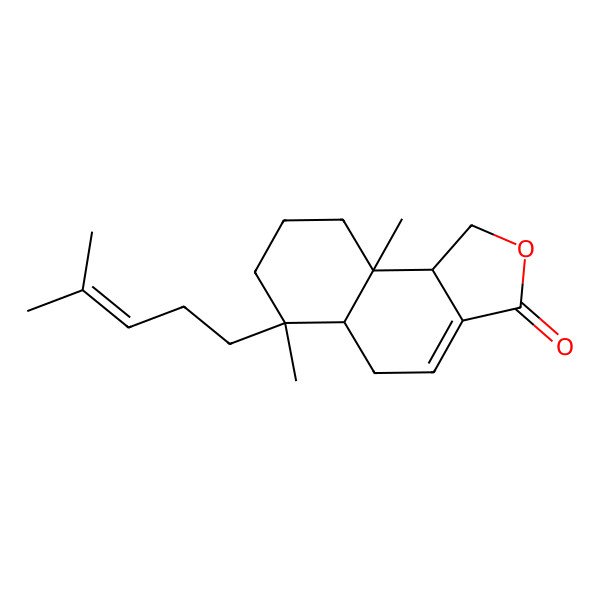 2D Structure of 6,9a-dimethyl-6-(4-methylpent-3-enyl)-5,5a,7,8,9,9b-hexahydro-1H-benzo[e][2]benzofuran-3-one