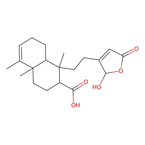 2D Structure of (1R,2R,4aR,8aR)-1-[2-[(2R)-2-hydroxy-5-oxo-2H-furan-3-yl]ethyl]-1,4a,5-trimethyl-2,3,4,7,8,8a-hexahydronaphthalene-2-carboxylic acid