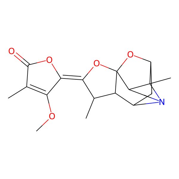 2D Structure of (5Z)-5-[(1S,4S,5R,8S,9S,13R)-4,9-dimethyl-2,14-dioxa-10-azapentacyclo[6.5.1.01,5.06,10.09,13]tetradecan-3-ylidene]-4-methoxy-3-methylfuran-2-one