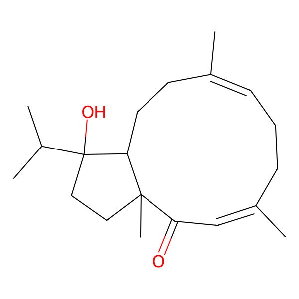 2D Structure of (1R,3aS,5Z,9Z,12aR)-1-hydroxy-3a,6,10-trimethyl-1-propan-2-yl-3,7,8,11,12,12a-hexahydro-2H-cyclopenta[11]annulen-4-one