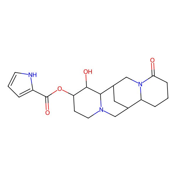 2D Structure of [(1R,2R,3S,4S,9R,10S)-3-hydroxy-14-oxo-7,15-diazatetracyclo[7.7.1.02,7.010,15]heptadecan-4-yl] 1H-pyrrole-2-carboxylate