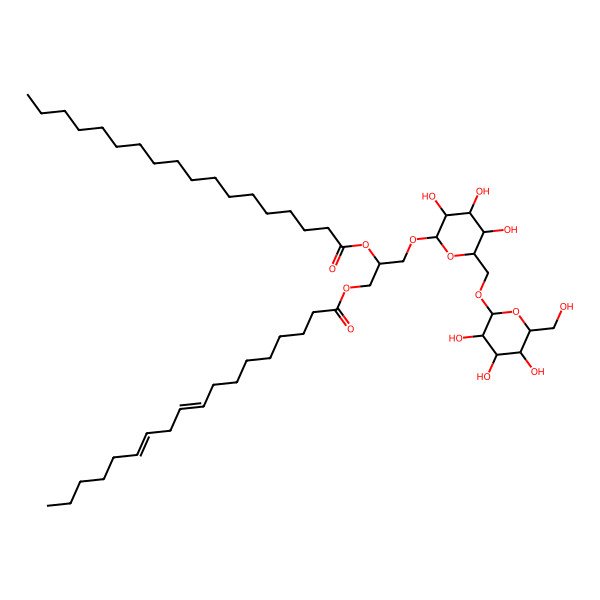 2D Structure of [1-Octadeca-9,12-dienoyloxy-3-[3,4,5-trihydroxy-6-[[3,4,5-trihydroxy-6-(hydroxymethyl)oxan-2-yl]oxymethyl]oxan-2-yl]oxypropan-2-yl] octadecanoate