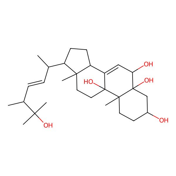 2D Structure of 17-(6-hydroxy-5,6-dimethylhept-3-en-2-yl)-10,13-dimethyl-2,3,4,6,11,12,14,15,16,17-decahydro-1H-cyclopenta[a]phenanthrene-3,5,6,9-tetrol