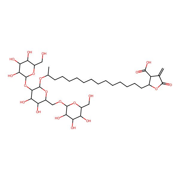 2D Structure of (18R)-18-O-B-d-glucopyranosyl-(1-2)-[-d-glucopyranosyl-(1-6)]--d-glucopyranoside of allo-murolicacid