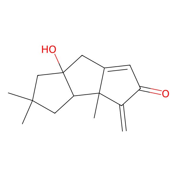 2D Structure of 6a-Hydroxy-3a,5,5-trimethyl-3-methylidene-3b,4,6,7-tetrahydrocyclopenta[a]pentalen-2-one